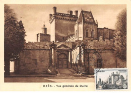 1957 .carte Maximum .france .102449 . Vue Generale Du Duche .cachet Uzes . - 1950-1959