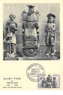 1956 .carte Maximum .france .102402 . Saint Yves De Treguier .cachet Treguier . - 1950-1959