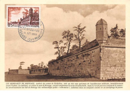 1955 .carte Maximum .france .102391 .les Remparts .cachet Brouage . - 1950-1959