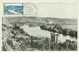 FRANCE.n°19970.CARTE MAXIMUM.1954.LA VALLEE DE LA SEINE.LES ANDELYS - 1950-1959