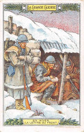 Chromos -COR12357 - Chicorée Voelcker - La Grande Guerre - Hiver - Lettre Du Front - Soldats - 7x11cm Env. - Thé & Café