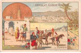 Chromos -COR12275 - Chocolat Guérin-Boutron - Tunisie - Hommes - Chevaux - 7x10cm Env. - Guérin-Boutron