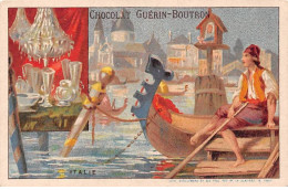 Chromos -COR12271 - Chocolat Guérin-Boutron - Italie - Homme - Bateau - 7x10cm Env. - Guerin Boutron