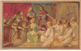 Chromos -COR12260 - Café Des Gourmets - Eustache De St Pierre - Reine - Hommes - 6x10cm Env. - Thee & Koffie