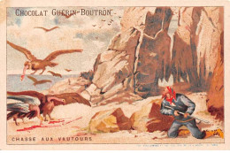 Chromos -COR12259 - Chocolat Guérin-Boutron - Chasse Aux Vautours - Homme - Rochers - 7x10cm Env. - Guerin Boutron