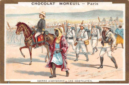 Chromos -COR12172 - Chocolat Moreuil - Guerre D'Abyssinie - Soldats - Cheval - 7x10cm Env. - Altri & Non Classificati