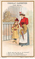 Chromos - COR10106 - Chocolat Carpentier - Thé Royal - Jeunes Filles Au Zoo Avec Un Lion -  6x10 Cm Environ - Altri & Non Classificati