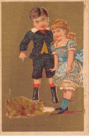 Chromos - COR10089 - Eaux-de-vie & Liqueurs -Chaumont- Enfants Avec Un Chat - 6x10 Cm Environ - Tè & Caffè