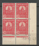 TUNISIE N° 232 Coin Daté 18 / 12 / 42 NEUF** LUXE SANS CHARNIERE NI TRACE / Hingeless  / MNH - Unused Stamps