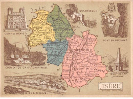 Chromos - COR15108 - Carte Du Département De L'Isère - 11x8 Cm Environ - Altri & Non Classificati