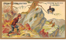 Chromos -COR10611 - Chocolat Guérin-Boutron- Chasses Et Pêches- Coq De Bruyère - Chasseur - 6x10 Cm Env. - Guérin-Boutron