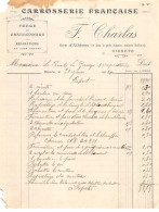 Facture.AM20087.Tunisie.Bizerte.1914.F Charlas.Carrosserie Française.Forge.Charronnage.Réparations - Other & Unclassified