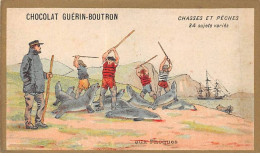 Chromos -COR10577 - Chocolat Guérin-Boutron- Chasses Et Pêches-Phoques - Chasseurs  - 6x10 Cm Env. - Guérin-Boutron