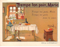 Chromos -COR12480 - Ricqlès - Trempe Ton Pain Marie - Fille - Table - Tabouret - 12x9cm Env. - Lombart