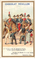 Chromos -COR10436- Chocolat Révillon - Charles X- Paris- 1824- Armée- Chevaux - En L'état- 6x10 Cm Environ - Revillon