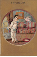 Chromos - COR14282 - Pygmalion - Homme - Clown - Oiseau - Fond Or - 11x7 Cm Environ - En L'état - Otros & Sin Clasificación