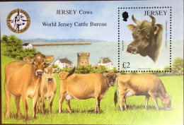 Jersey 2008 Cattle Bureau Cows Animals Minisheet MNH - Hoftiere