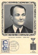 Carte Maximum - FRANCE - COR12674 - 19/04/1958 - Jacques Bingen - Cachet Paris - - 1950-1959