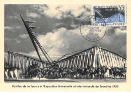 Carte Maximum - FRANCE - COR12672 - 12/04/1958 - Pavillon De La France à L'exposition Universelle  - Cachet Paris - - 1950-1959