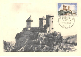 Carte Maximum - FRANCE - COR12692 - 11/10/1958 - Château De Foix - Cachet Foix - 1950-1959