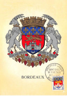 Carte Maximum - FRANCE - COR12705 - 15/11/1958 - Armoiries De Bordeaux - Cachet Bordeaux - 1950-1959