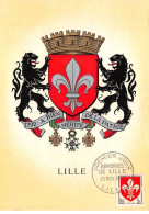 Carte Maximum - FRANCE - COR12712 - 15/11/1958 - Armoiries De Lille - Cachet Lille - 1950-1959