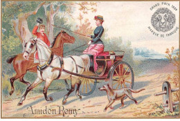 Chromos - COR14536 - Amidon Remy - Homme - Femme - Chevaux - Calèche - Chien - 11x7 Cm Environ - En L'état - Sonstige & Ohne Zuordnung