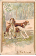 Chromos - COR14550 - Au Bon Marché - Chiens - Arbres - 12x8 Cm Environ - En L'état - Au Bon Marché