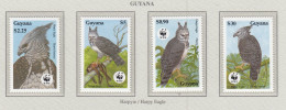 GUYANA 1990 WWF Birds Of Prey Mi 3077-3080 MNH(**) Fauna 772 - Aquile & Rapaci Diurni