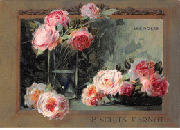 Chromos - COR14618 - Biscuits Pernot - Roses - 12x8 Cm Environ - En L'état - Pernot