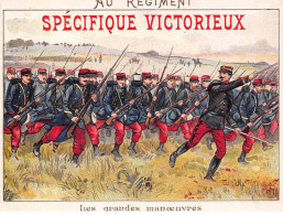 Chromos - COR14620 - Spécifique Victorieux - Au Régiment - Grandes ManOeuvres - Soldats - 11x8 Cm Environ - En L'état - Other & Unclassified