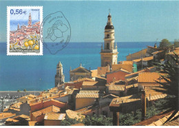 Carte Maximum - FRANCE - COR13640 - 21/02/2009 - Menton - Cachet Menton - 2000-2009