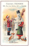 Chromos - COR13702 - Gaston Bonne - Enfants - Chien - Bonhomme De Neige - 10x6 Cm Environ - En L'état - Other & Unclassified