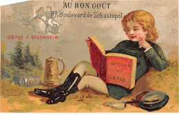 Chromos - COR13745 - Au Bon Goût - Goethe - Sesenheim - Garçon - Livre - Forêt - 10x6 Cm Environ - En L'état - Sonstige & Ohne Zuordnung