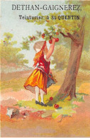 Chromos - COR13992 - Dethan-Gaignerez - Fille - Pommes - Arbre - 9x6 Cm Environ - En L'état - Autres & Non Classés