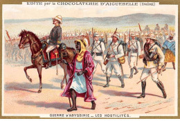 Chromos - COR14011 - Chocolaterie D'Aiguebelle - Guerre D'Abyssinie -Hommes - Cheval - 10x6 Cm Environ - En L'état - Aiguebelle