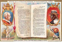 Chromos - COR14009 - Chocolaterie D'Aiguebelle - Guerre D'Abyssinie -Lettre - Négus Ménélik- 10x6 Cm  - En L'état - Aiguebelle