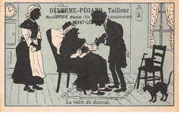 Chromos - COR14032 - Delorme-Pégand - Homme - Femme - Docteur - Chat - Chaises - 11x6 Cm Environ - En L'état - Autres & Non Classés