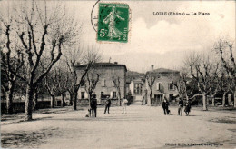 Loire-sur-Rhône Canton De Condrieu La Place Rhône 69700 Cpa Voyagée En 1913 En TB.Etat - Loire Sur Rhone