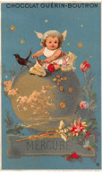 Chromos - COR14134 - Chocolat Guérin-Boutron - Mercure - Bébé - Oiseau - Fleurs - 10x6 Cm Environ - En L'état - Guerin Boutron