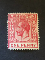 BAHAMAS  SG 82  1d Carmine  MH* - 1859-1963 Colonie Britannique