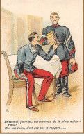 Chromos - COR13901 - Chocolat Express - Hommes - Table - Militaires - 9x6 Cm Environ - En L'état - Ibled