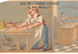 Chromos - COR13895 - Aux Montagnes Suisses - Pâtissier - Pâtisserie - Homme - Femme - 9x6 Cm Environ - En L'état - Otros & Sin Clasificación