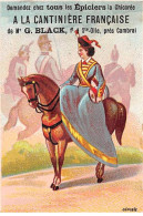 Chromos - COR13907 - Chicorée G. Black - Hommes - Soldats - Cheval - Femme - 9x6 Cm Environ - En L'état - Thé & Café