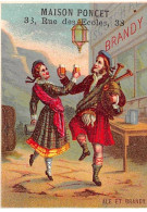 Chromos - COR13945 - Maison Poncet - Homme - Femme - Kilt - Brandy - 9x6 Cm Environ - En L'état - Autres & Non Classés