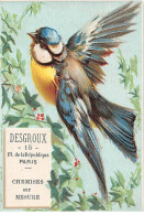 Chromos - COR13951 - Desgroux - Oiseau - Fleurs - 10x7 Cm Environ - En L'état - Autres & Non Classés