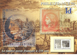 Carte Maximum - FRANCE - COR12876 - 11/07/1999 - Le Timbre-poste Français à 150 Ans - Cachet Paris - 1990-1999