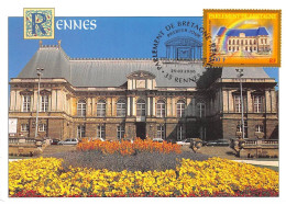 Carte Maximum - FRANCE - COR12924 - 25/03/2000 - Parlement De Bretagne -  Cachet Rennes - 2000-2009