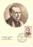 Carte Maximum - FRANCE - COR12625 - 14/09/1957 - Auguste Comte - Cachet Montpellier - - 1950-1959