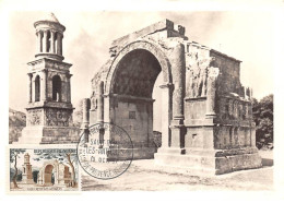 Carte Maximum - FRANCE - COR12636 - 19/10/1957 - Mausolée Et Arc De Triomphe De St Rémy - Cachet St Rémy De Provence - - 1950-1959